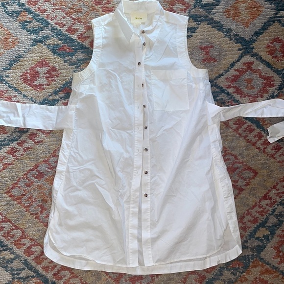 Maeve by Anthropologie Maeve Sleeveless Tie Button Down Tunic Size 0 - Picture 7 of 12